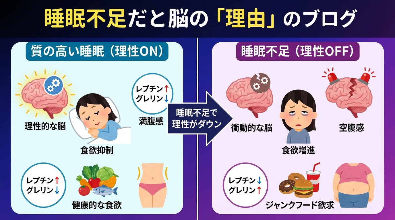 睡眠不足が脳の「理性」を弱める理由の図解
